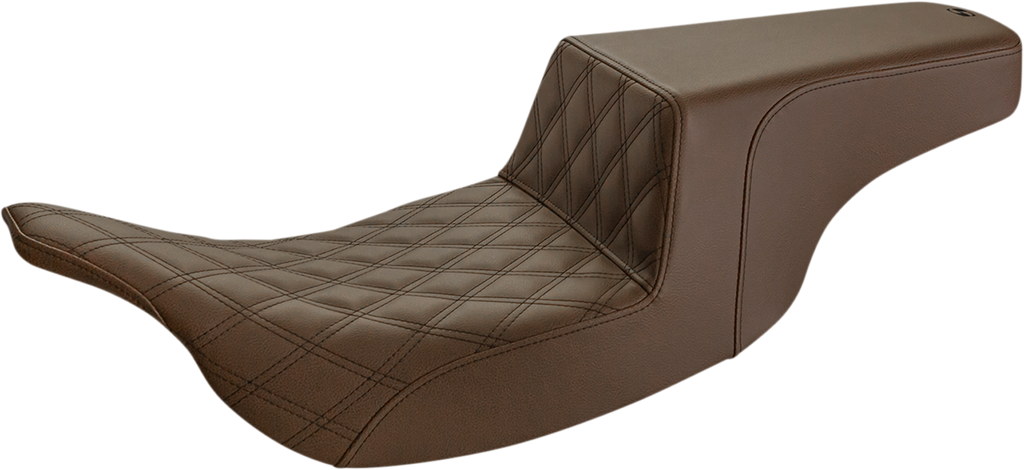 SADDLEMEN Step-Up Seat - Front Lattice Stitch - Brown 897-07-172BR - Team Dream Rides