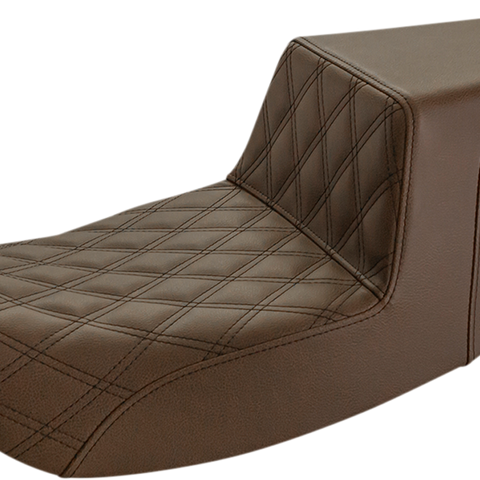 SADDLEMEN Step-Up Seat - Front Lattice Stitch - Brown 897-07-172BR - Team Dream Rides