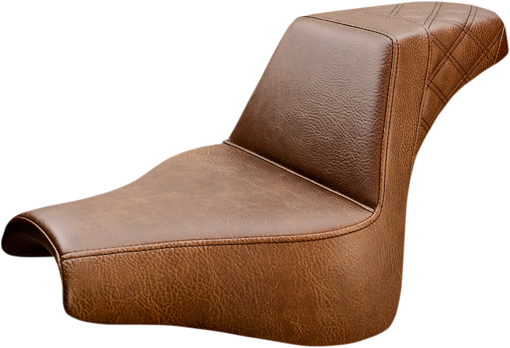 SADDLEMEN Step Up Seat - Lattice Stitched - Brown Step Up Seat — Lattice Stitched - Team Dream Rides