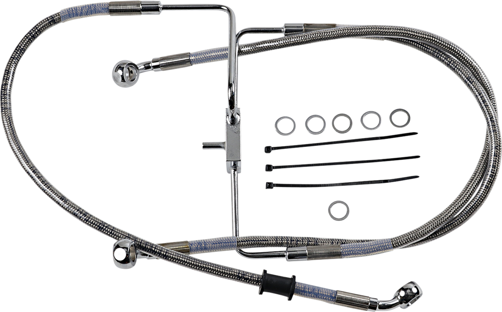 DRAG SPECIALTIES Brake Line - +4" - Stainless Steel - XL Extended Length Stainless Steel Brake Line - Team Dream Rides