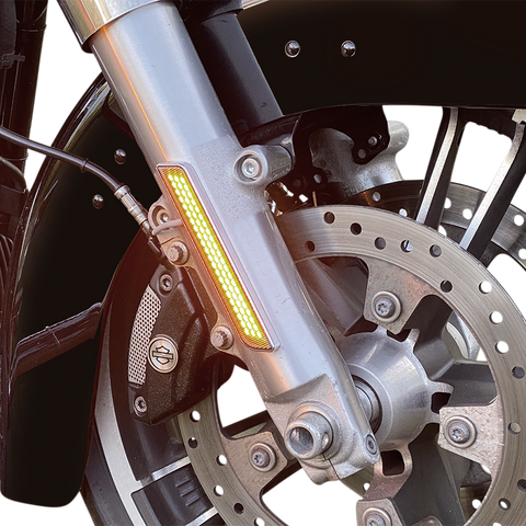 CUSTOM DYNAMICS LED Fork Light - Smoke - Chrome Universal LED Front Fork Lightz™ - Team Dream Rides