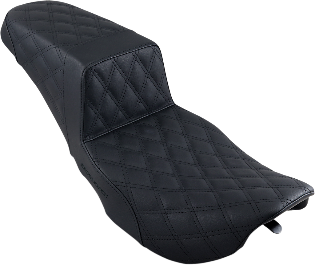 SADDLEMEN Step Up Seat - Lattice Stitched - Black - FLHR/FLHX Step Up Seat — Lattice Stitched - Team Dream Rides