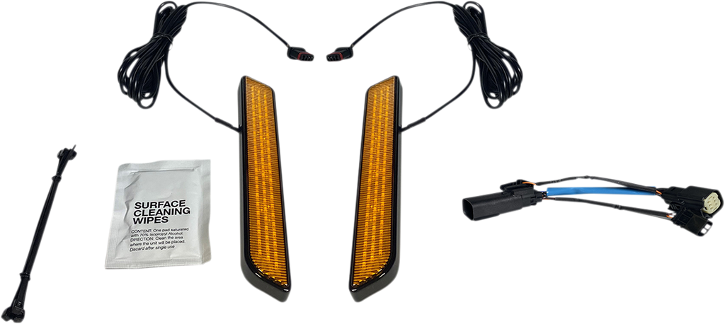 CUSTOM DYNAMICS LED Fork Light - Amber - Black LED Front Fork Lightz™ - Team Dream Rides