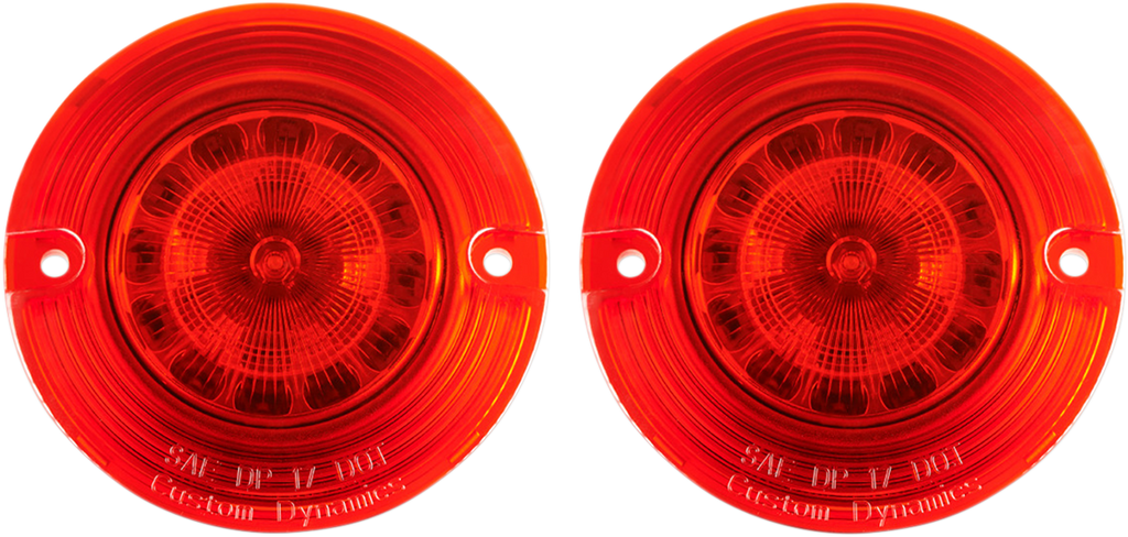 CUSTOM DYNAMICS Flat Signal Insert - 1157 - Red ProBEAM® Flat Turn Signal Inserts - Team Dream Rides