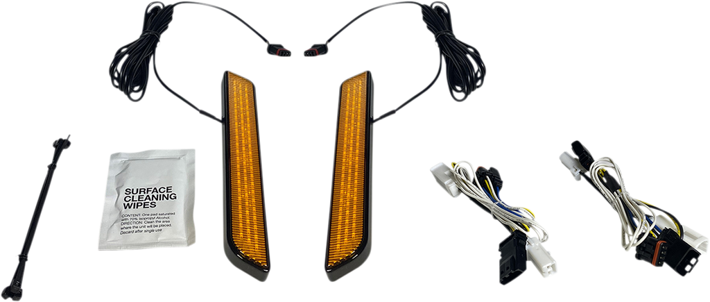 CUSTOM DYNAMICS LED Fork Light - Amber - Black LED Front Fork Lightz™ - Team Dream Rides
