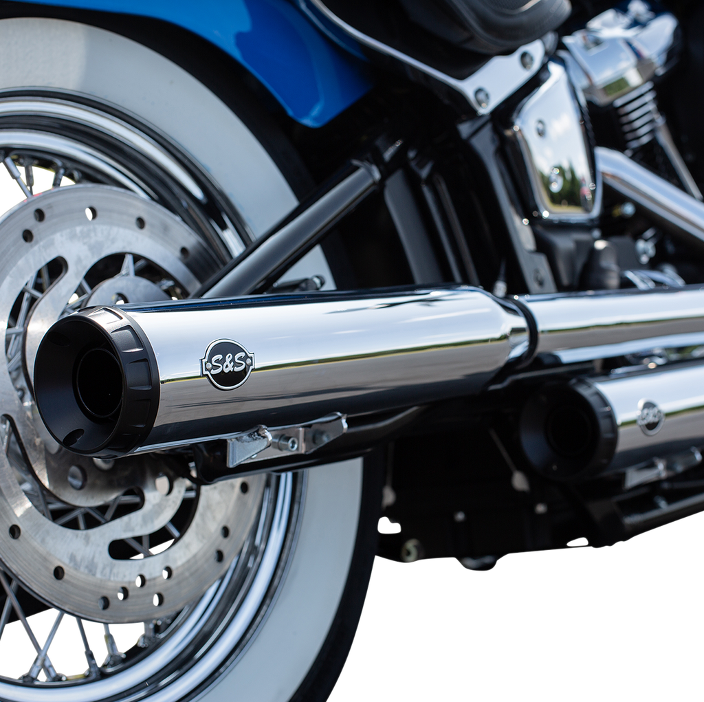 S&S CYCLE Grand National Race Mufflers for Softail - Chrome Grand National Race Slip-On Mufflers - Team Dream Rides