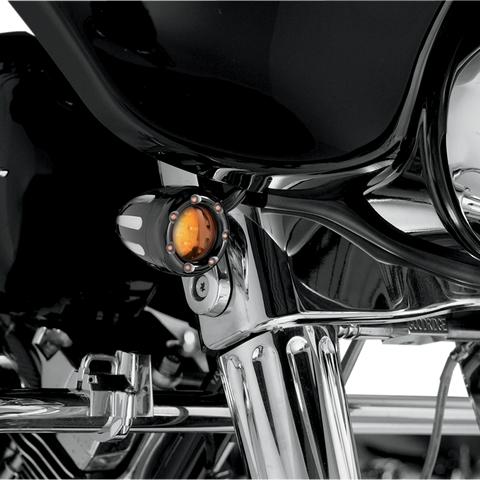 ARLEN NESS LED Deep Cut Signals - Black/Amber - Amber Ring Deep Cut Factory Style Turn Signals W/ LED Fire Ring - Team Dream Rides