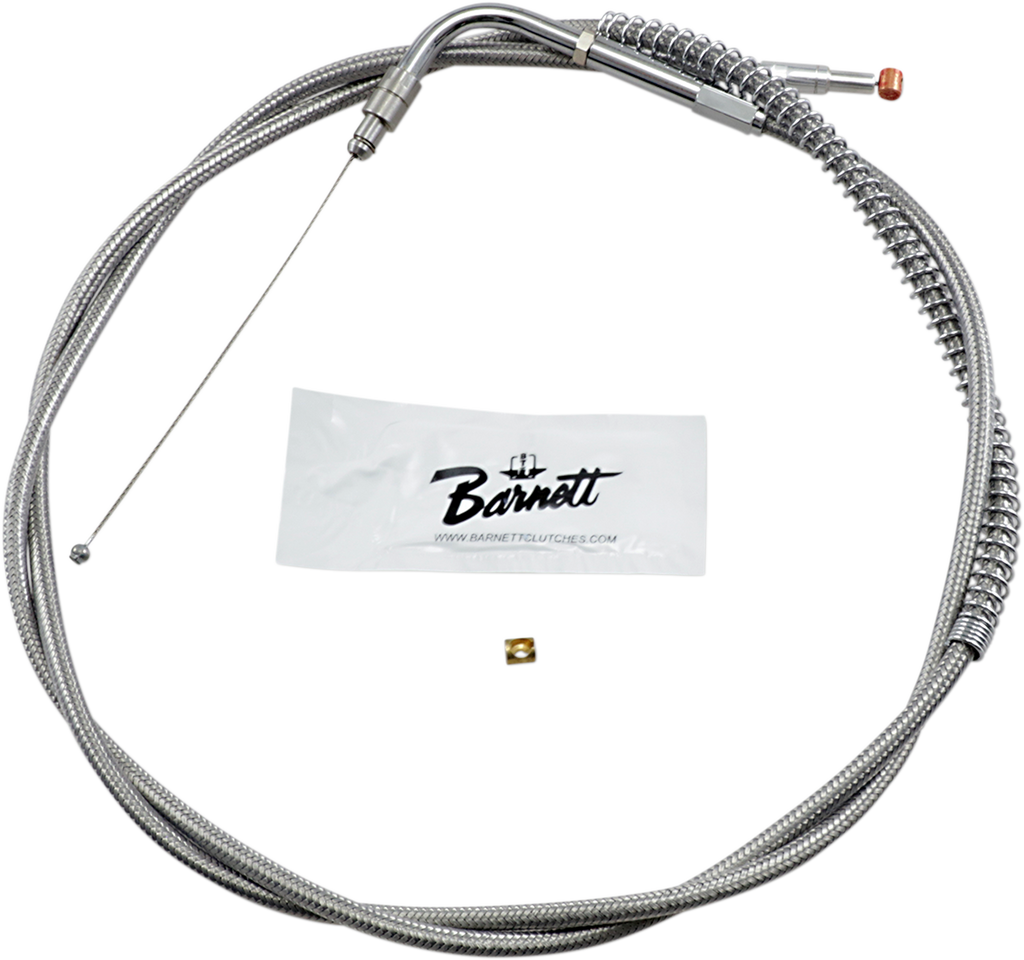 BARNETT Extended 10" Stainless Steel Throttle Cable Stainless Steel Throttle/Idle Cable - Team Dream Rides