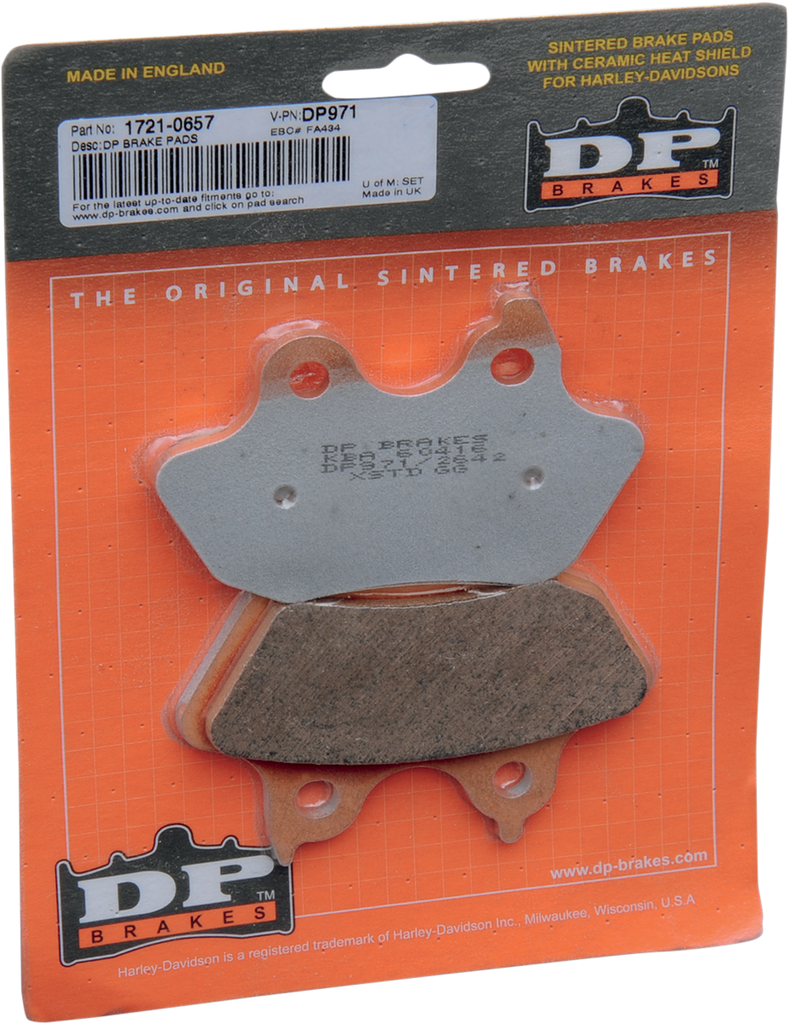 DP BRAKES Sintered Brake Pads - DP971 Sintered Metal Harley/Buell Brake Pads - Team Dream Rides