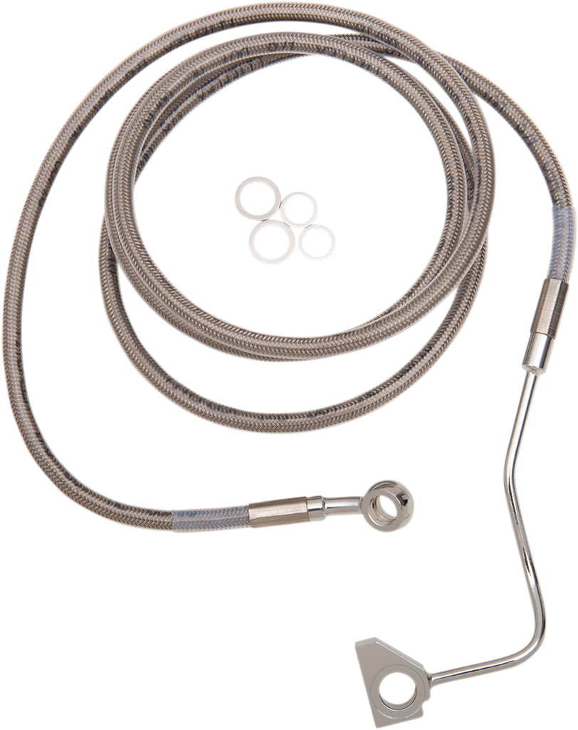 DRAG SPECIALTIES Brake Line - +8" - Stainless Steel - ABS Extended Length Stainless Steel Brake Line Kit - Team Dream Rides