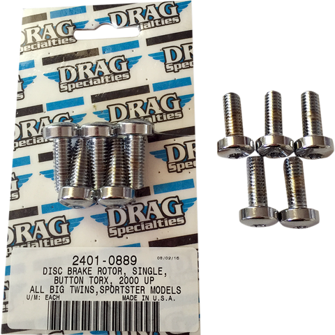 DRAG SPECIALTIES Kit Rotor to Hub Front Chrome Disc Brake Hub Mounting Kit - Team Dream Rides