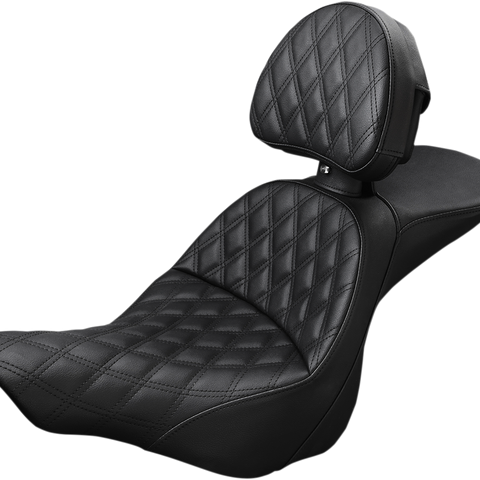SADDLEMEN Explorer Seat - Lattice Stitched - Backrest - FXSB Explorer LS  Seat - Team Dream Rides