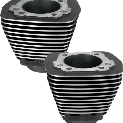 S&S CYCLE Cylinder - Evolution Big Twin - Wrinkle Black - Highlighted Fins 91-7710 - Team Dream Rides