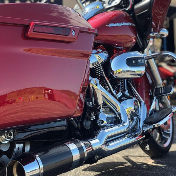 D&D 2009-2016 Harley Touring Bob Cat 2:1 Full Exhaust System Chrome with Carbon Sleeve - Team Dream Rides