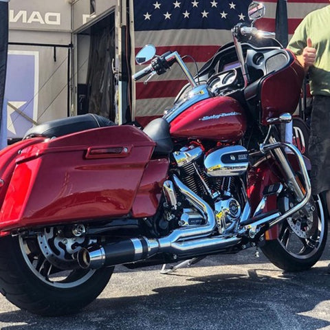 D&D 2009-2016 Harley Touring Bob Cat 2:1 Full Exhaust System Chrome with Carbon Sleeve - Team Dream Rides