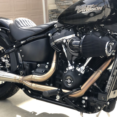 STEALTH 17-20 Softail/Lowrider S Exhaust Raw Stainless - Team Dream Rides
