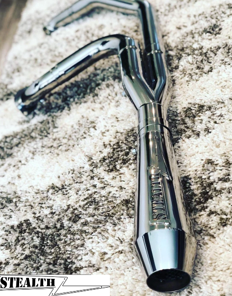 STEALTH 96-16 Short Bagger Exhaust - Polished - Team Dream Rides