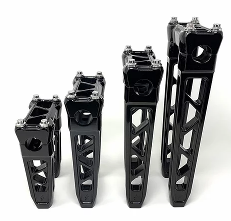 Boosted Brad VERSION 2 STRAIGHT DESTROYER 12"  RISERS - Black Anodized - Team Dream Rides