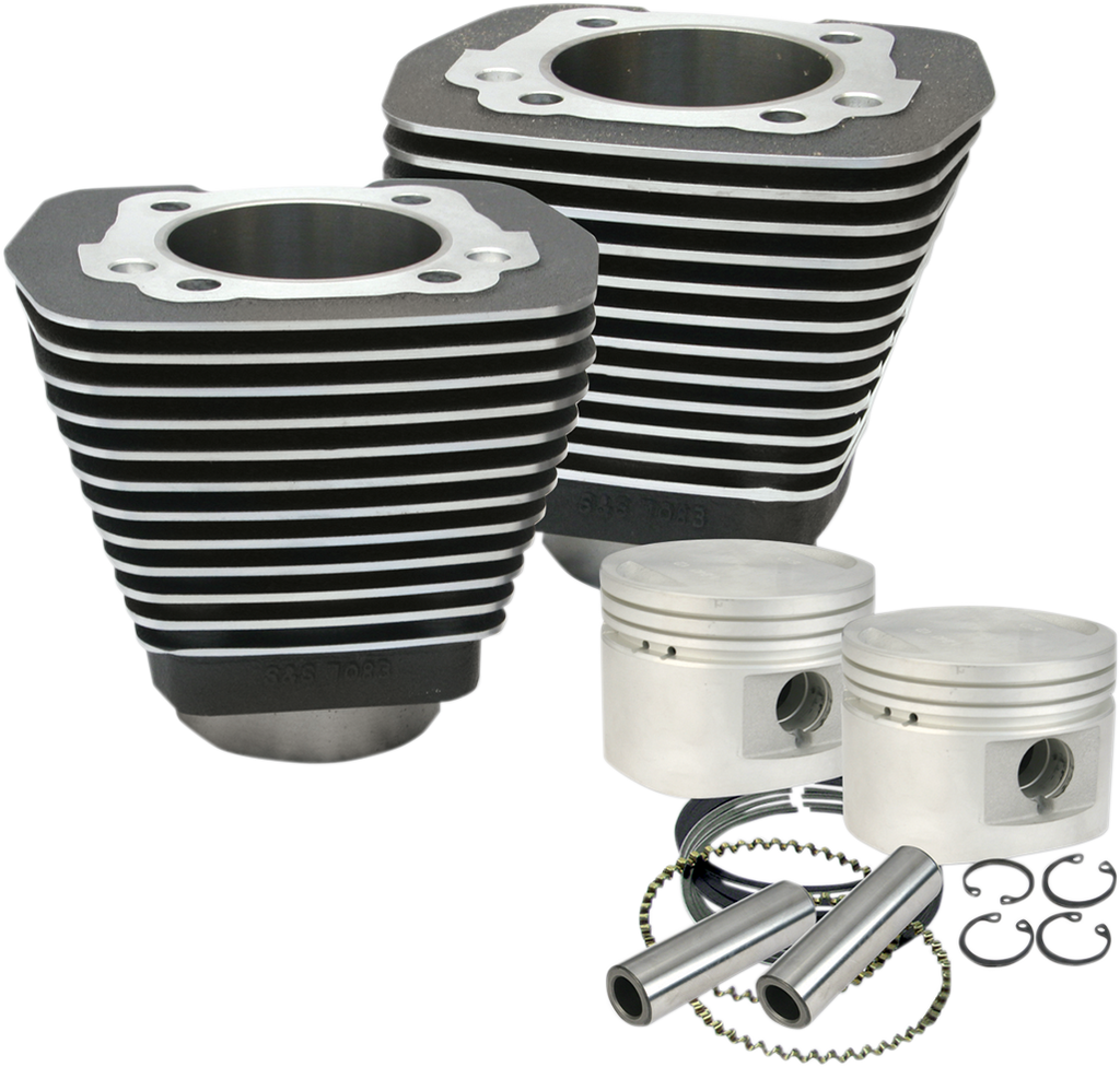 S&S CYCLE Cylinder & Piston Kit - 80" - Evolution Big Twin - Wrinkle Black 910-0182 - Team Dream Rides