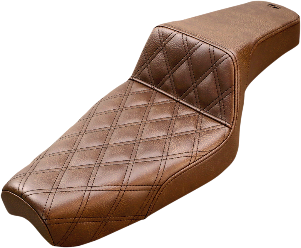 SADDLEMEN Step Up Seat - Lattice Stitched - Brown - XL Step Up Seat — Front Lattice Stitch - Team Dream Rides