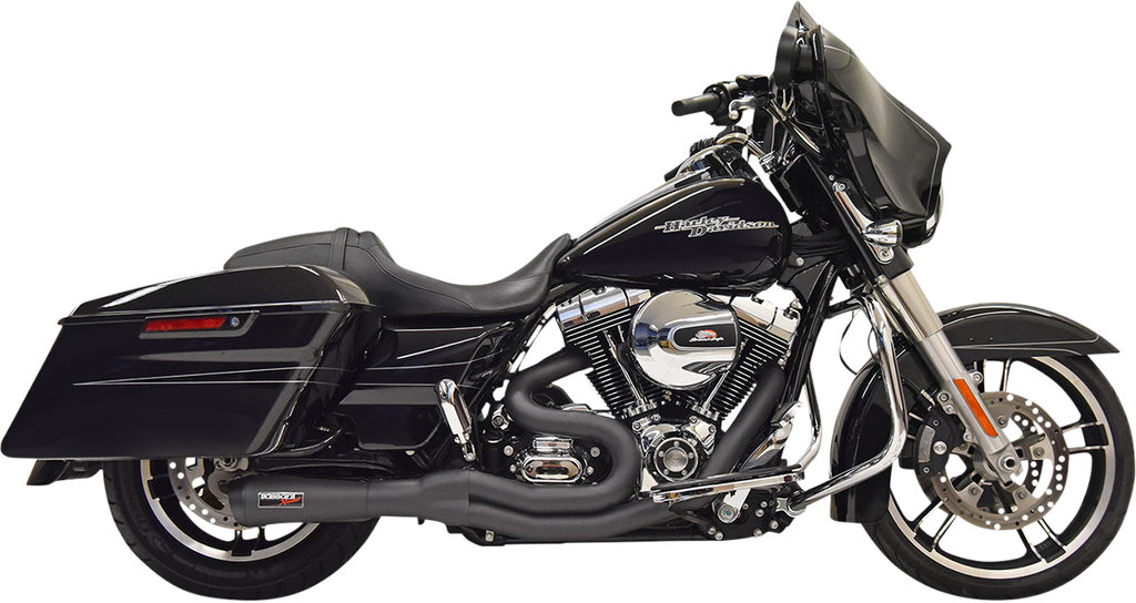 BASSANI XHAUST Road Rage II 2-Into-1 Mid-Length Exhaust System - Black 1F62B - Team Dream Rides