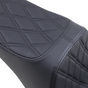 DRAG SPECIALTIES Predator III Seat - Double Diamond - Black w/ Black Stitching - Softail '06-'17 08021438 - Team Dream Rides