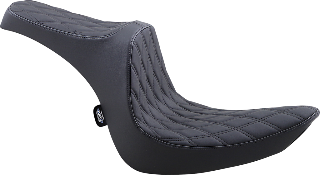 DRAG SPECIALTIES Predator III Seat - Double Diamond - Black w/ Black Stitching - Softail '06-'17 08021438 - Team Dream Rides