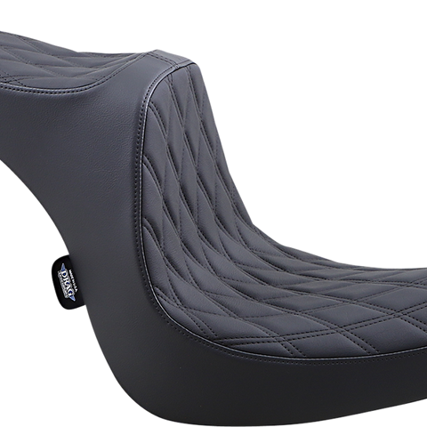 DRAG SPECIALTIES Predator III Seat - Double Diamond - Black w/ Black Stitching - Softail '06-'17 08021438 - Team Dream Rides