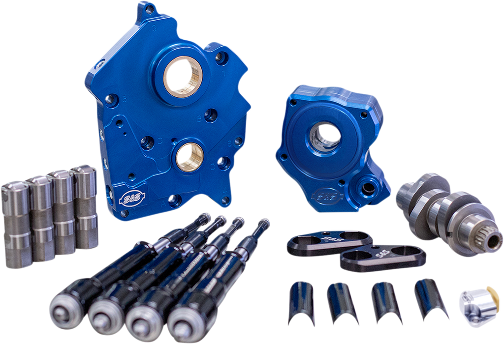 S&S CYCLE Cam Chest Kit with Plate M8 - Chain Drive - Oil Cooled - 465 Cam - Black Pushrods 310-1011B - Team Dream Rides