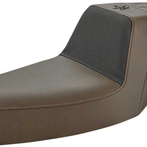 SADDLEMEN Unknown Industries Seat - Front Carbon Fiber/Black Gripper Lumbar/Rear Lattice Stitch - XL '04-'22 UN07-11-173BR - Team Dream Rides