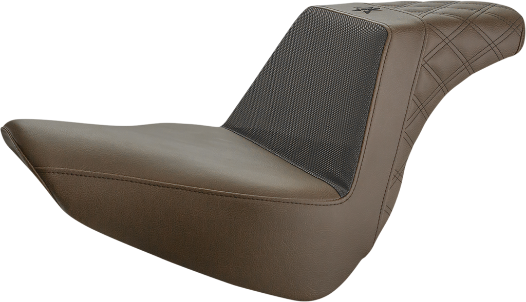 SADDLEMEN Unknown Industries Seat - Front Carbon Fiber/Black Gripper Lumbar/Rear Lattice Stitch - FL '18-'23 UN18-27-173BR - Team Dream Rides