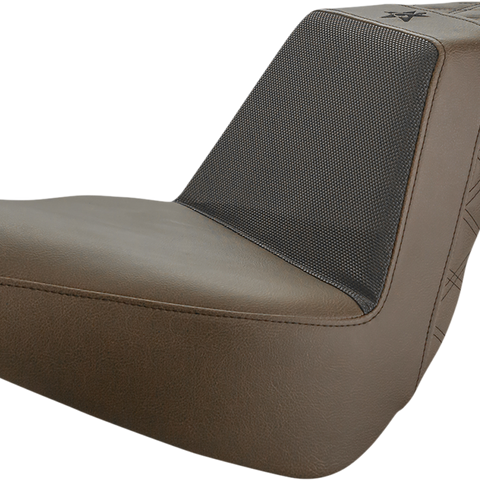 SADDLEMEN Unknown Industries Seat - Front Carbon Fiber/Black Gripper Lumbar/Rear Lattice Stitch - FL '18-'23 UN18-27-173BR - Team Dream Rides