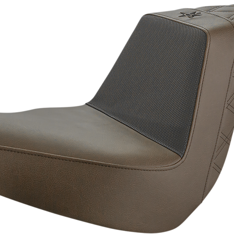 SADDLEMEN Unknown Industries Seat - Front Carbon Fiber/Black Gripper Lumbar/Rear Lattice - FL/FX '18-'23 UN18-29-173BR - Team Dream Rides