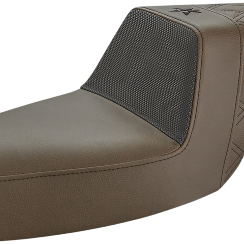 SADDLEMEN Unknown Industries Seat - Front Carbon Fiber/Black Gripper Lumbar/Rear Lattice Stitch - XL '04-'23 UN07-03-173BR - Team Dream Rides