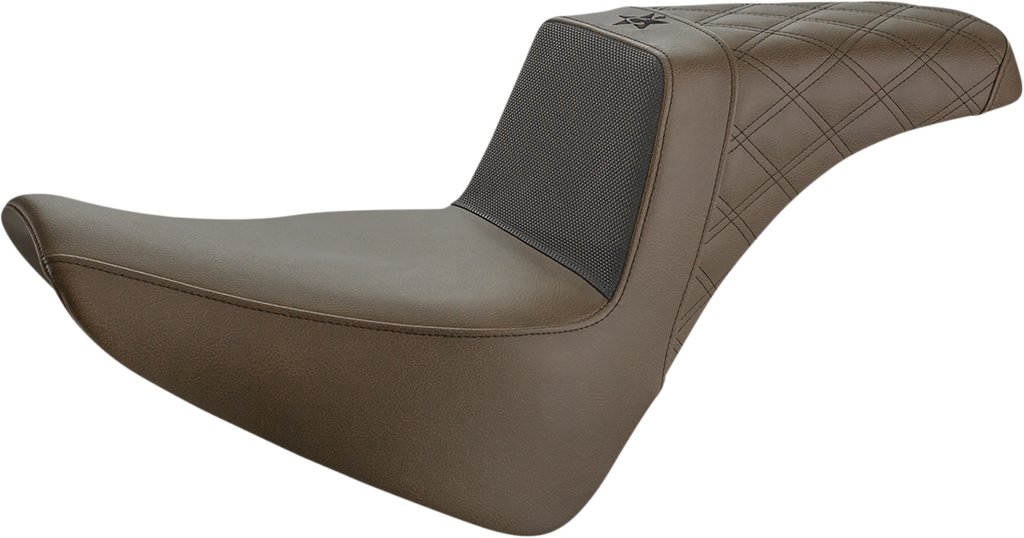 SADDLEMEN Unknown Industries Seat - Front Carbon Fiber/Black Gripper Lumbar/Rear Lattice Stitch - FL '18-'22 UN18-33-173BR - Team Dream Rides