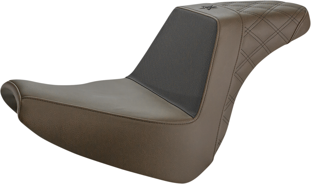 SADDLEMEN Unknown Industries Seat - Front Carbon Fiber/Black Gripper Lumbar/Rear Lattice Stitch - FXBR '18-'20 UN18-31-173BR - Team Dream Rides