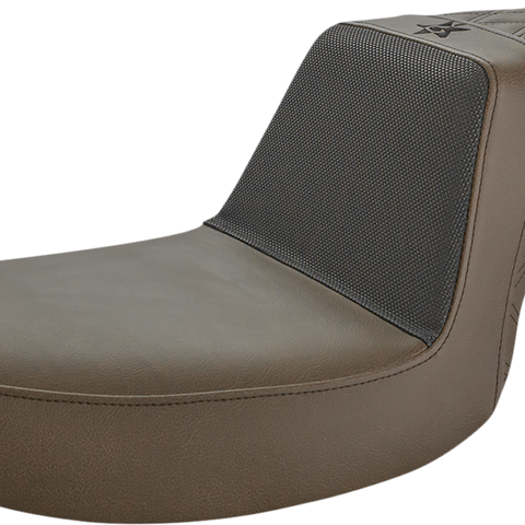 SADDLEMEN Unknown Industries Seat - Front Carbon Fiber/Black Gripper Lumbar/Rear Lattice Stitch - FXR UN82-09-173BR - Team Dream Rides