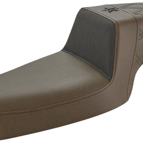 SADDLEMEN Unknown Industries Seat - Front Carbon Fiber/Black Gripper Lumbar/Rear Lattice Stitch - XL UN79-03-173BR - Team Dream Rides