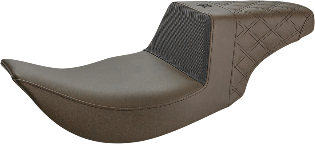 SADDLEMEN Unknown Industries Seat - Front Carbon Fiber/Black Gripper Lumbar/Rear Lattice Stitch - FL UN97-06-173BR - Team Dream Rides
