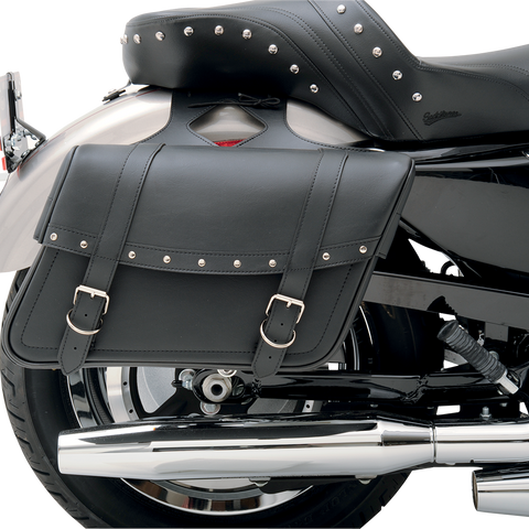 SADDLEMEN Highwayman Rivet Slant-Style Saddlebags - Large Highwayman Rivet Slant-Style Saddlebags - Team Dream Rides