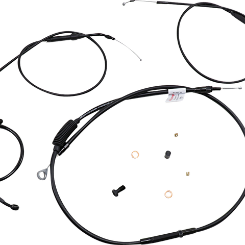 BURLY BRAND Extended Handlebar Cable/Brake Line Kit For Sportsters With ABS And Tracker/Scrambler Handlebars Extended Handlebar Cable and Brake Line Kit for Sportsters with ABS - Team Dream Rides