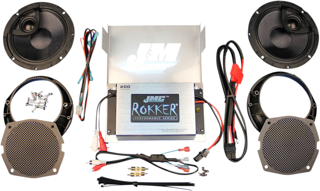 J & M 200 W Amplifier/Speaker Kit - '98-'13 FLHX/FLHT RPKT-200HC13 - Team Dream Rides