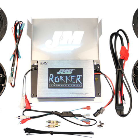 J & M 200 W Amplifier/Speaker Kit - '98-'13 FLHX/FLHT RPKT-200HC13 - Team Dream Rides