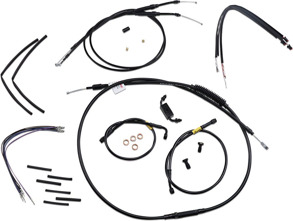 BURLY BRAND Handlebar Cable and Brake Line Kit for 12" Wide Glide Gorilla Handlebars Handlebar Cable and Brake Line Kit for Wide Glide Gorilla Handlebars - Team Dream Rides