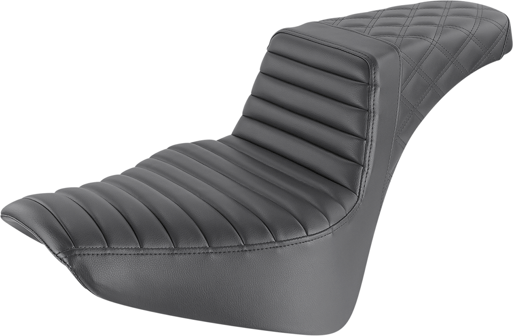 SADDLEMEN Step Up Seat - Tuck and Roll/Lattice Stitched - Black Step Up Seat — Tuck and Roll/Lattice Stitched - Team Dream Rides