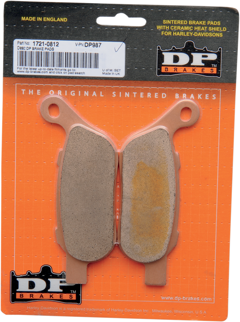 DP BRAKES Sintered Brake Pads - DP987 Sintered Metal Harley/Buell Brake Pads - Team Dream Rides