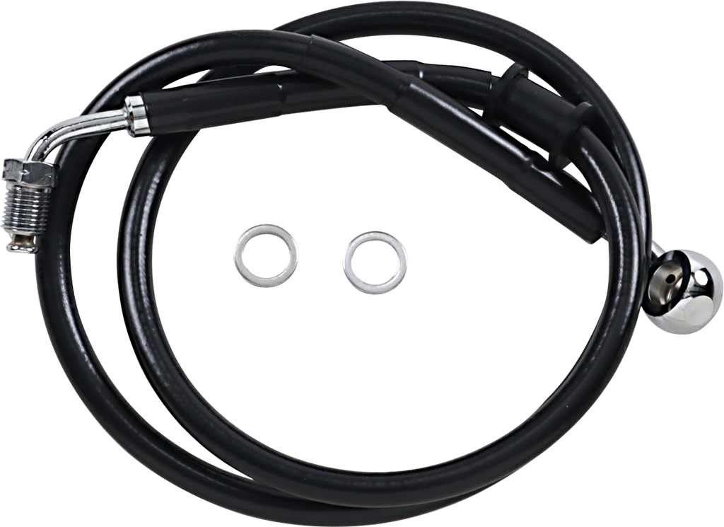 DRAG SPECIALTIES Brake Line - +10" - Black - '18-'20 Softail Extended Length Stainless Steel Brake Line - Team Dream Rides