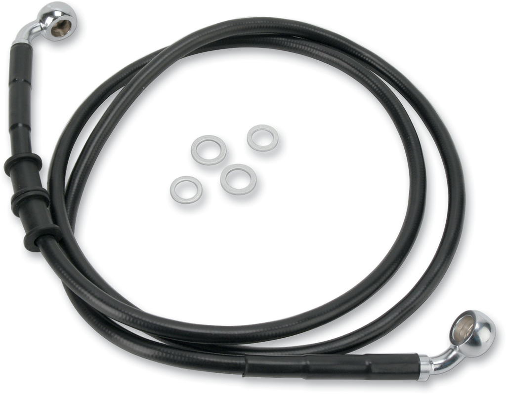 DRAG SPECIALTIES Brake Line - Front - Black - +2" - '10-'15 FXDWG Extended Length Black Vinyl Brake Line Kit - Team Dream Rides