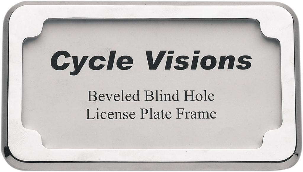 CYCLE VISIONS Beveled License Plate Frame - Chrome Beveled License Plate Frame - Team Dream Rides