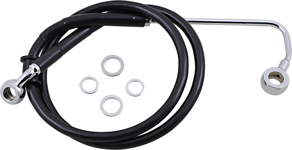 DRAG SPECIALTIES Brake Line - +4" - Black - '15-'17 Softail Extended Length Stainless Steel Brake Line - Team Dream Rides